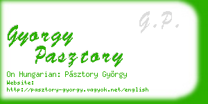 gyorgy pasztory business card
