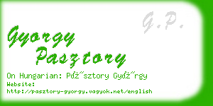 gyorgy pasztory business card